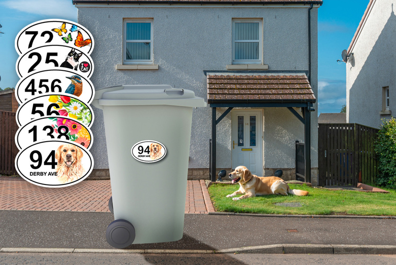 4 Numbered Wheelie Bin Stickers