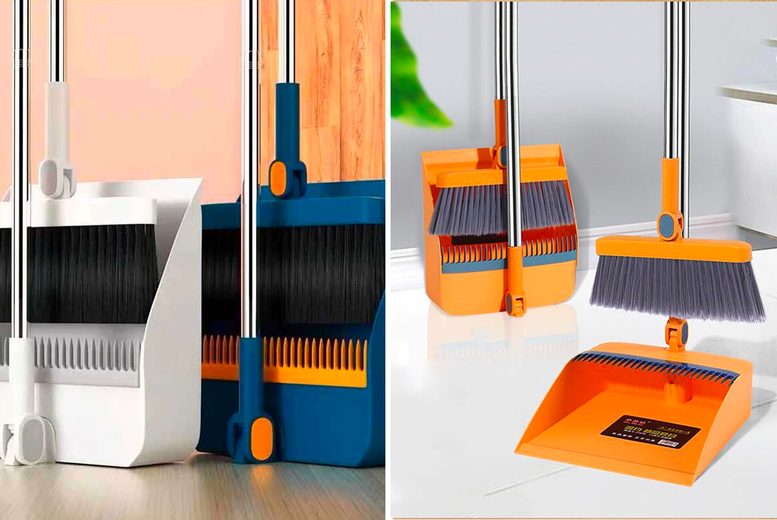 Broom and Foldable Dustpan Set