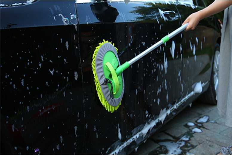 Ultra-Efficient Telescopic Car Cleaning Brush – Adjustable Chenille Head, Universal Fit, Swirl-Free Finish | Wowcher