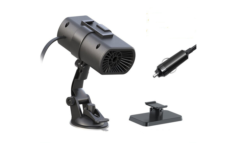 Black 2-In-1 Car Heater For Winter – 2 Attachment Options | Wowcher