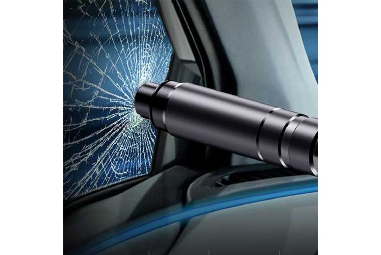 2-In-1 Car Emergency Safety Hammer & Seat Belt Cutter – Aluminium Alloy, Universal Fit | Wowcher