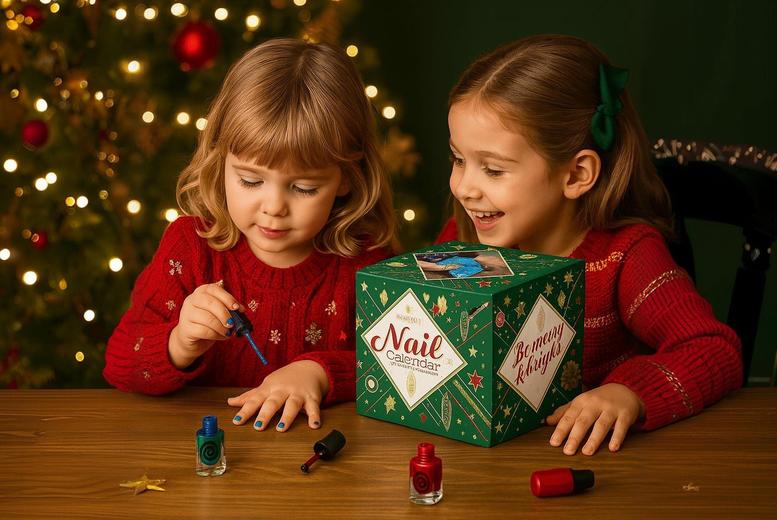 PRE-ORDER: 24-Piece Nail Polish Beauty Advent Calendar – Festive Mini Shades | Wowcher